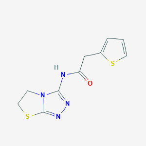 molecular formula C10H10N4OS2 B6519982 2-(thiophen-2-yl)-N-{5H,6H-[1,2,4]triazolo[3,4-b][1,3]thiazol-3-yl}acetamide CAS No. 933006-68-9