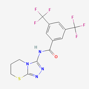 N-{5H,6H,7H-[1,2,4]triazolo[3,4-b][1,3]thiazin-3-yl}-3,5-bis(trifluoromethyl)benzamide
