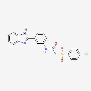 molecular formula C21H16ClN3O3S B6520003 N-[3-(1H-1,3-benzodiazol-2-yl)phenyl]-2-(4-chlorobenzenesulfonyl)acetamide CAS No. 895464-14-9