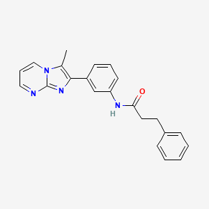 molecular formula C22H20N4O B6520008 N-(3-{3-methylimidazo[1,2-a]pyrimidin-2-yl}phenyl)-3-phenylpropanamide CAS No. 847388-42-5