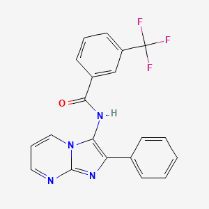 molecular formula C20H13F3N4O B6520013 N-{2-phenylimidazo[1,2-a]pyrimidin-3-yl}-3-(trifluoromethyl)benzamide CAS No. 863587-83-1