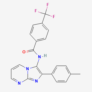 molecular formula C21H15F3N4O B6520025 N-[2-(4-methylphenyl)imidazo[1,2-a]pyrimidin-3-yl]-4-(trifluoromethyl)benzamide CAS No. 863587-92-2