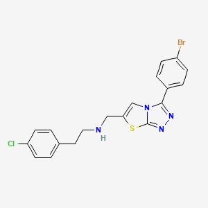 molecular formula C19H16BrClN4S B6520037 {[3-(4-bromophenyl)-[1,2,4]triazolo[3,4-b][1,3]thiazol-6-yl]methyl}[2-(4-chlorophenyl)ethyl]amine CAS No. 862808-13-7