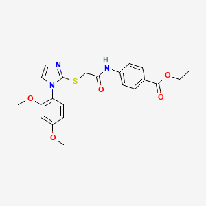 ethyl 4-(2-{[1-(2,4-dimethoxyphenyl)-1H-imidazol-2-yl]sulfanyl}acetamido)benzoate