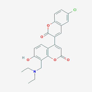 molecular formula C23H20ClNO5 B6520119 6-chloro-8'-[(diethylamino)methyl]-7'-hydroxy-2H,2'H-[3,4'-bichromene]-2,2'-dione CAS No. 887216-34-4