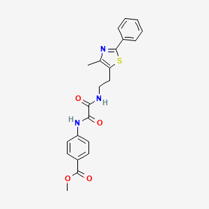 molecular formula C22H21N3O4S B6520142 methyl 4-({[2-(4-methyl-2-phenyl-1,3-thiazol-5-yl)ethyl]carbamoyl}formamido)benzoate CAS No. 896374-61-1