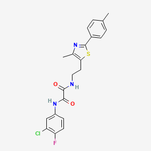 N'-(3-chloro-4-fluorophenyl)-N-{2-[4-methyl-2-(4-methylphenyl)-1,3-thiazol-5-yl]ethyl}ethanediamide