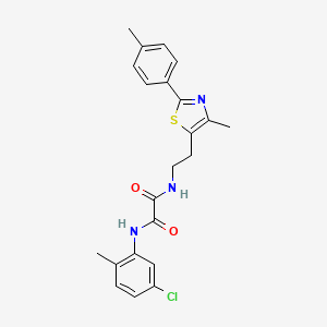molecular formula C22H22ClN3O2S B6520158 N'-(5-chloro-2-methylphenyl)-N-{2-[4-methyl-2-(4-methylphenyl)-1,3-thiazol-5-yl]ethyl}ethanediamide CAS No. 894015-02-2