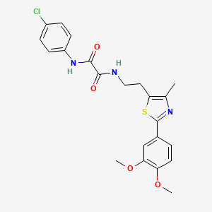 molecular formula C22H22ClN3O4S B6520167 N'-(4-chlorophenyl)-N-{2-[2-(3,4-dimethoxyphenyl)-4-methyl-1,3-thiazol-5-yl]ethyl}ethanediamide CAS No. 894015-95-3