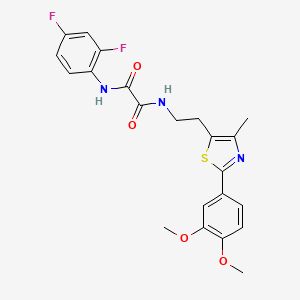 molecular formula C22H21F2N3O4S B6520176 N'-(2,4-difluorophenyl)-N-{2-[2-(3,4-dimethoxyphenyl)-4-methyl-1,3-thiazol-5-yl]ethyl}ethanediamide CAS No. 894016-30-9