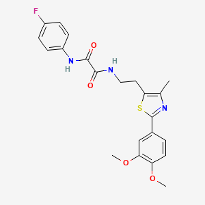 molecular formula C22H22FN3O4S B6520181 N-{2-[2-(3,4-dimethoxyphenyl)-4-methyl-1,3-thiazol-5-yl]ethyl}-N'-(4-fluorophenyl)ethanediamide CAS No. 894016-35-4