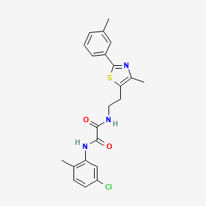 molecular formula C22H22ClN3O2S B6520206 N'-(5-chloro-2-methylphenyl)-N-{2-[4-methyl-2-(3-methylphenyl)-1,3-thiazol-5-yl]ethyl}ethanediamide CAS No. 893995-15-8