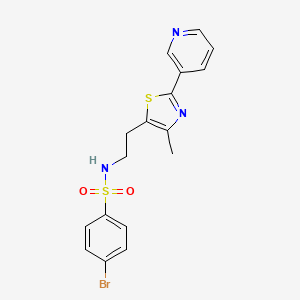 molecular formula C17H16BrN3O2S2 B6520217 4-bromo-N-{2-[4-methyl-2-(pyridin-3-yl)-1,3-thiazol-5-yl]ethyl}benzene-1-sulfonamide CAS No. 873009-99-5