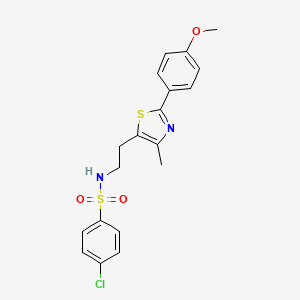molecular formula C19H19ClN2O3S2 B6520230 4-chloro-N-{2-[2-(4-methoxyphenyl)-4-methyl-1,3-thiazol-5-yl]ethyl}benzene-1-sulfonamide CAS No. 873010-12-9