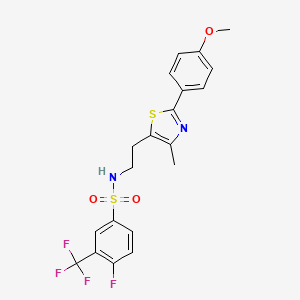 4-fluoro-N-{2-[2-(4-methoxyphenyl)-4-methyl-1,3-thiazol-5-yl]ethyl}-3-(trifluoromethyl)benzene-1-sulfonamide