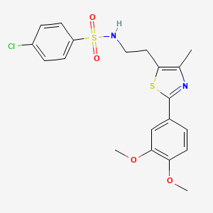 4-chloro-N-{2-[2-(3,4-dimethoxyphenyl)-4-methyl-1,3-thiazol-5-yl]ethyl}benzene-1-sulfonamide