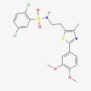 molecular formula C20H20Cl2N2O4S2 B6520253 2,5-dichloro-N-{2-[2-(3,4-dimethoxyphenyl)-4-methyl-1,3-thiazol-5-yl]ethyl}benzene-1-sulfonamide CAS No. 873010-54-9