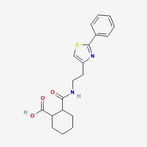 2-{[2-(2-phenyl-1,3-thiazol-4-yl)ethyl]carbamoyl}cyclohexane-1-carboxylic acid