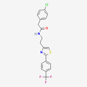 molecular formula C20H16ClF3N2OS B6520307 2-(4-chlorophenyl)-N-(2-{2-[4-(trifluoromethyl)phenyl]-1,3-thiazol-4-yl}ethyl)acetamide CAS No. 896374-98-4