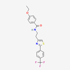 molecular formula C21H19F3N2O2S B6520316 4-ethoxy-N-(2-{2-[4-(trifluoromethyl)phenyl]-1,3-thiazol-4-yl}ethyl)benzamide CAS No. 896375-07-8