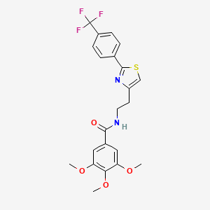 molecular formula C22H21F3N2O4S B6520317 3,4,5-trimethoxy-N-(2-{2-[4-(trifluoromethyl)phenyl]-1,3-thiazol-4-yl}ethyl)benzamide CAS No. 896375-54-5