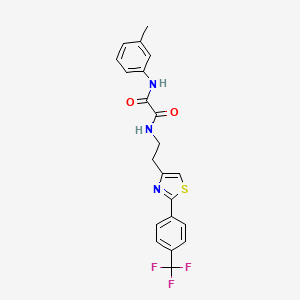 molecular formula C21H18F3N3O2S B6520325 N'-(3-methylphenyl)-N-(2-{2-[4-(trifluoromethyl)phenyl]-1,3-thiazol-4-yl}ethyl)ethanediamide CAS No. 896379-32-1