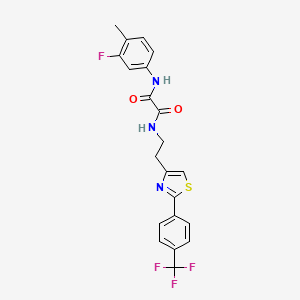 molecular formula C21H17F4N3O2S B6520336 N'-(3-fluoro-4-methylphenyl)-N-(2-{2-[4-(trifluoromethyl)phenyl]-1,3-thiazol-4-yl}ethyl)ethanediamide CAS No. 896367-65-0