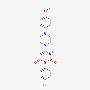 molecular formula C21H21BrN4O3 B6520346 3-(4-bromophenyl)-6-[4-(4-methoxyphenyl)piperazin-1-yl]-1,2,3,4-tetrahydropyrimidine-2,4-dione CAS No. 847398-88-3