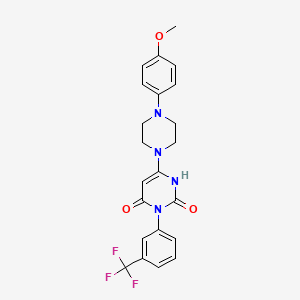 molecular formula C22H21F3N4O3 B6520351 6-[4-(4-methoxyphenyl)piperazin-1-yl]-3-[3-(trifluoromethyl)phenyl]-1,2,3,4-tetrahydropyrimidine-2,4-dione CAS No. 847398-36-1