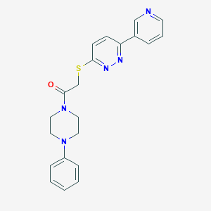molecular formula C21H21N5OS B6520378 1-(4-phenylpiperazin-1-yl)-2-{[6-(pyridin-3-yl)pyridazin-3-yl]sulfanyl}ethan-1-one CAS No. 872987-37-6