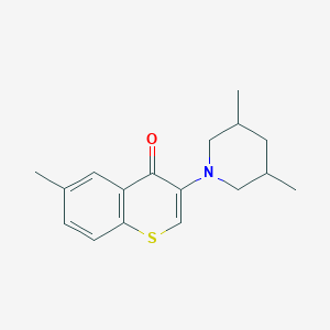 molecular formula C17H21NOS B6520382 3-(3,5-dimethylpiperidin-1-yl)-6-methyl-4H-thiochromen-4-one CAS No. 896370-68-6