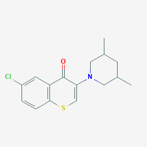 molecular formula C16H18ClNOS B6520388 6-chloro-3-(3,5-dimethylpiperidin-1-yl)-4H-thiochromen-4-one CAS No. 896370-77-7