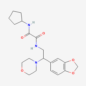molecular formula C20H27N3O5 B6520389 N'-[2-(2H-1,3-benzodioxol-5-yl)-2-(morpholin-4-yl)ethyl]-N-cyclopentylethanediamide CAS No. 896349-93-2