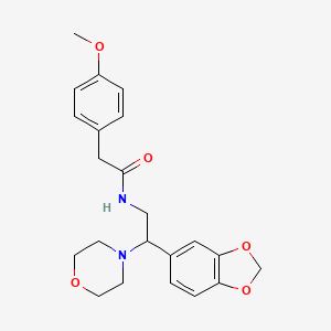 molecular formula C22H26N2O5 B6520391 N-[2-(2H-1,3-benzodioxol-5-yl)-2-(morpholin-4-yl)ethyl]-2-(4-methoxyphenyl)acetamide CAS No. 887217-31-4