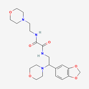 molecular formula C21H30N4O6 B6520399 N-[2-(2H-1,3-benzodioxol-5-yl)-2-(morpholin-4-yl)ethyl]-N'-[2-(morpholin-4-yl)ethyl]ethanediamide CAS No. 896351-59-0