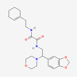 molecular formula C23H31N3O5 B6520404 N-[2-(2H-1,3-benzodioxol-5-yl)-2-(morpholin-4-yl)ethyl]-N'-[2-(cyclohex-1-en-1-yl)ethyl]ethanediamide CAS No. 896352-35-5
