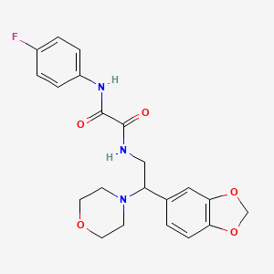 molecular formula C21H22FN3O5 B6520411 N-[2-(2H-1,3-benzodioxol-5-yl)-2-(morpholin-4-yl)ethyl]-N'-(4-fluorophenyl)ethanediamide CAS No. 887217-93-8