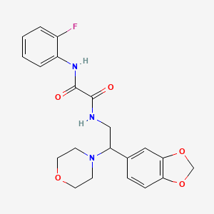 molecular formula C21H22FN3O5 B6520417 N-[2-(2H-1,3-benzodioxol-5-yl)-2-(morpholin-4-yl)ethyl]-N'-(2-fluorophenyl)ethanediamide CAS No. 887217-87-0