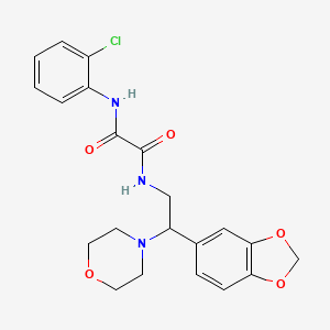 molecular formula C21H22ClN3O5 B6520436 N-[2-(2H-1,3-benzodioxol-5-yl)-2-(morpholin-4-yl)ethyl]-N'-(2-chlorophenyl)ethanediamide CAS No. 887218-56-6