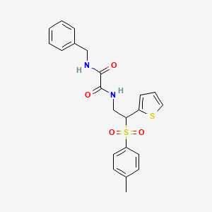 molecular formula C22H22N2O4S2 B6520505 N'-benzyl-N-[2-(4-methylbenzenesulfonyl)-2-(thiophen-2-yl)ethyl]ethanediamide CAS No. 896339-00-7