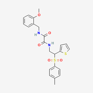 molecular formula C23H24N2O5S2 B6520551 N'-[(2-methoxyphenyl)methyl]-N-[2-(4-methylbenzenesulfonyl)-2-(thiophen-2-yl)ethyl]ethanediamide CAS No. 896345-03-2