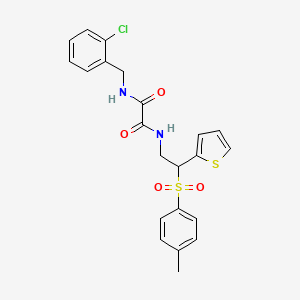molecular formula C22H21ClN2O4S2 B6520566 N'-[(2-chlorophenyl)methyl]-N-[2-(4-methylbenzenesulfonyl)-2-(thiophen-2-yl)ethyl]ethanediamide CAS No. 896316-75-9