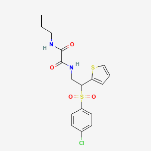 molecular formula C17H19ClN2O4S2 B6520569 N'-[2-(4-chlorobenzenesulfonyl)-2-(thiophen-2-yl)ethyl]-N-propylethanediamide CAS No. 896318-86-8