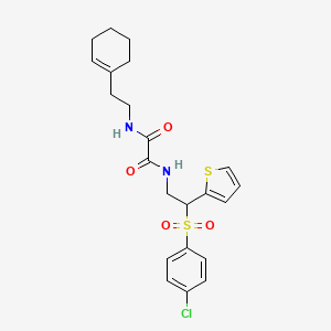 molecular formula C22H25ClN2O4S2 B6520584 N-[2-(4-chlorobenzenesulfonyl)-2-(thiophen-2-yl)ethyl]-N'-[2-(cyclohex-1-en-1-yl)ethyl]ethanediamide CAS No. 896321-22-5