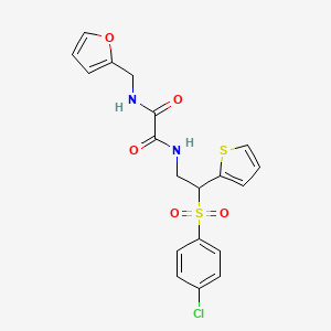 molecular formula C19H17ClN2O5S2 B6520599 N'-[2-(4-chlorobenzenesulfonyl)-2-(thiophen-2-yl)ethyl]-N-[(furan-2-yl)methyl]ethanediamide CAS No. 896322-78-4