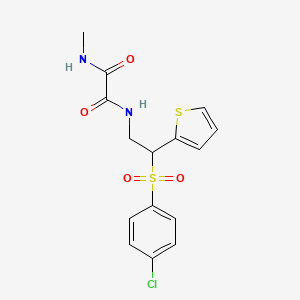 molecular formula C15H15ClN2O4S2 B6520612 N'-[2-(4-chlorobenzenesulfonyl)-2-(thiophen-2-yl)ethyl]-N-methylethanediamide CAS No. 896323-60-7