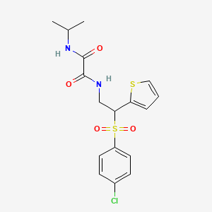 molecular formula C17H19ClN2O4S2 B6520619 N'-[2-(4-chlorobenzenesulfonyl)-2-(thiophen-2-yl)ethyl]-N-(propan-2-yl)ethanediamide CAS No. 896323-75-4
