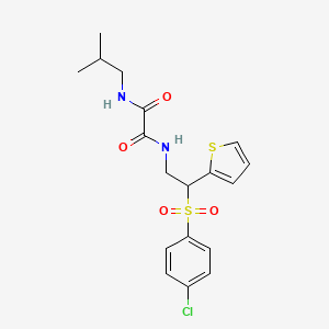 molecular formula C18H21ClN2O4S2 B6520623 N'-[2-(4-chlorobenzenesulfonyl)-2-(thiophen-2-yl)ethyl]-N-(2-methylpropyl)ethanediamide CAS No. 896324-06-4