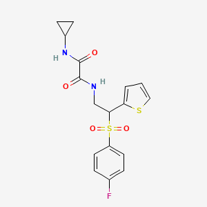 molecular formula C17H17FN2O4S2 B6520681 N-cyclopropyl-N'-[2-(4-fluorobenzenesulfonyl)-2-(thiophen-2-yl)ethyl]ethanediamide CAS No. 896331-44-5
