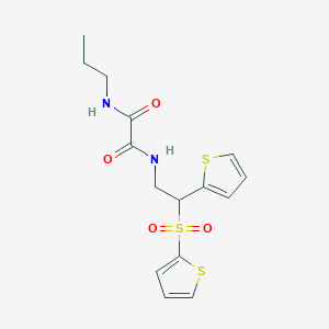 molecular formula C15H18N2O4S3 B6520685 N-propyl-N'-[2-(thiophen-2-yl)-2-(thiophene-2-sulfonyl)ethyl]ethanediamide CAS No. 896333-84-9